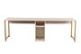 Nordure Twin Study Desk Travertino y Oro